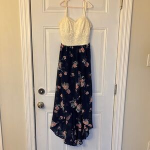 Floral Maxi Dress with Lace Bodice